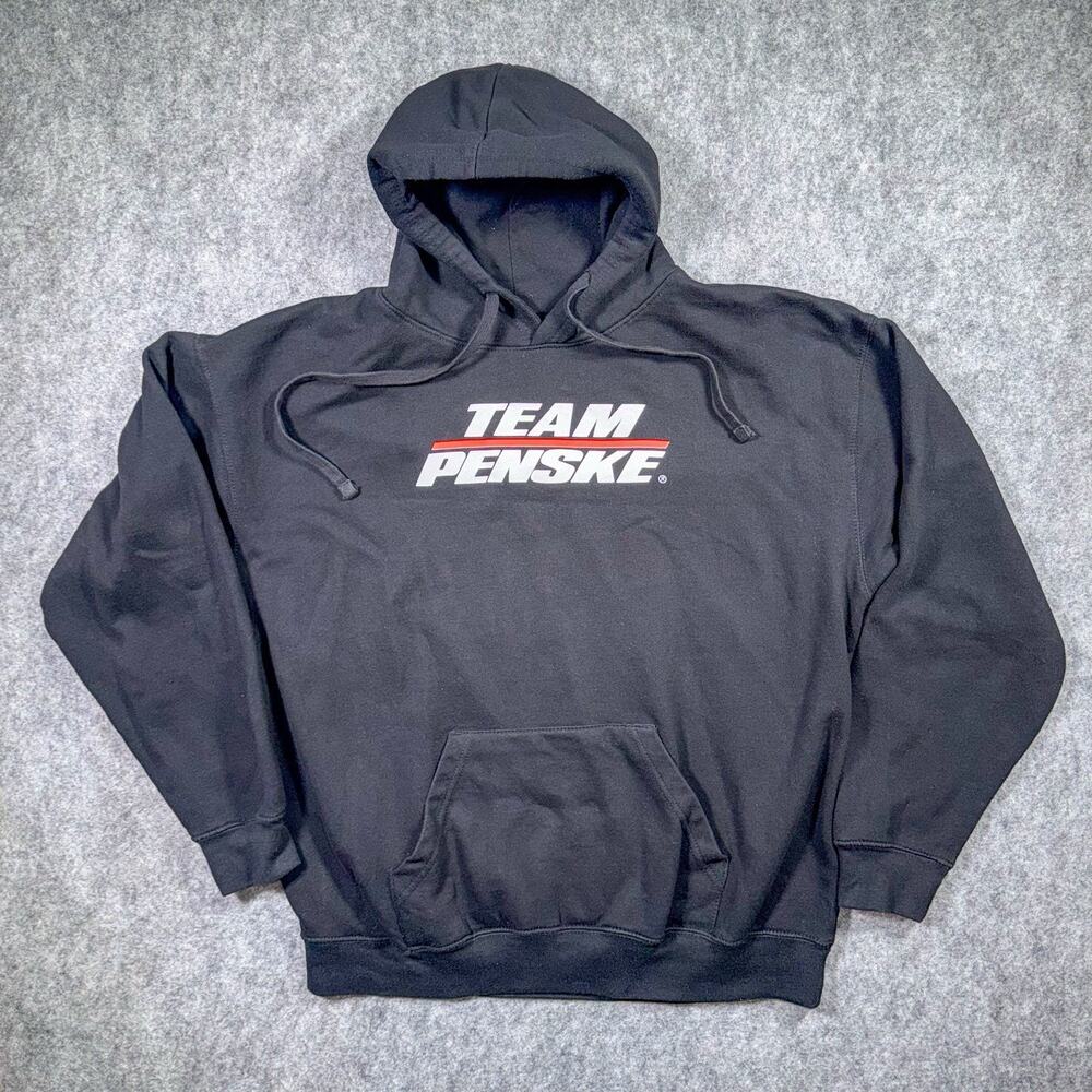 IndyCar Team Penske Men's Black Pullover Sweatshirt Hoodie Size XL Graphic Back